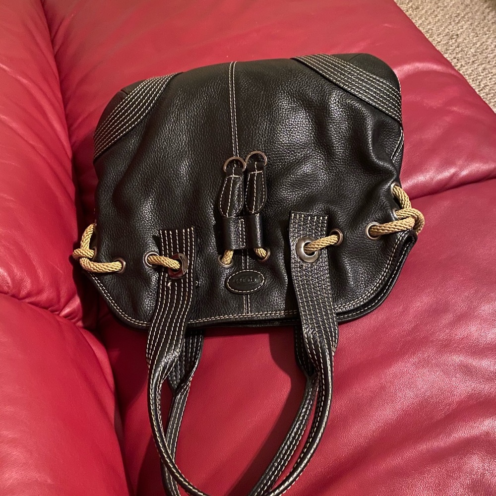 Black leather purse